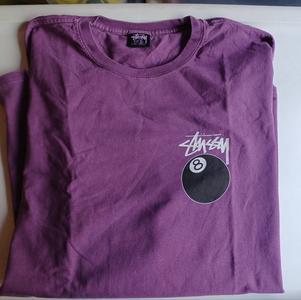 Long Sleeve Purple 8 Ball XL Stussy Shirt